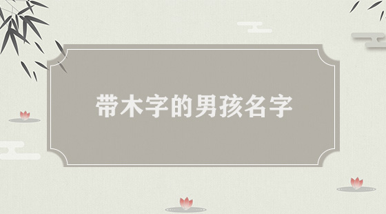 帶木字男孩名字