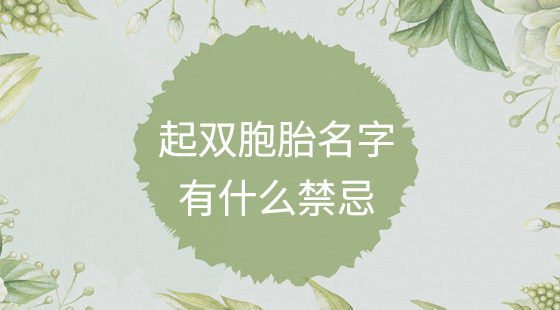 起雙胞胎名字有什么禁忌？